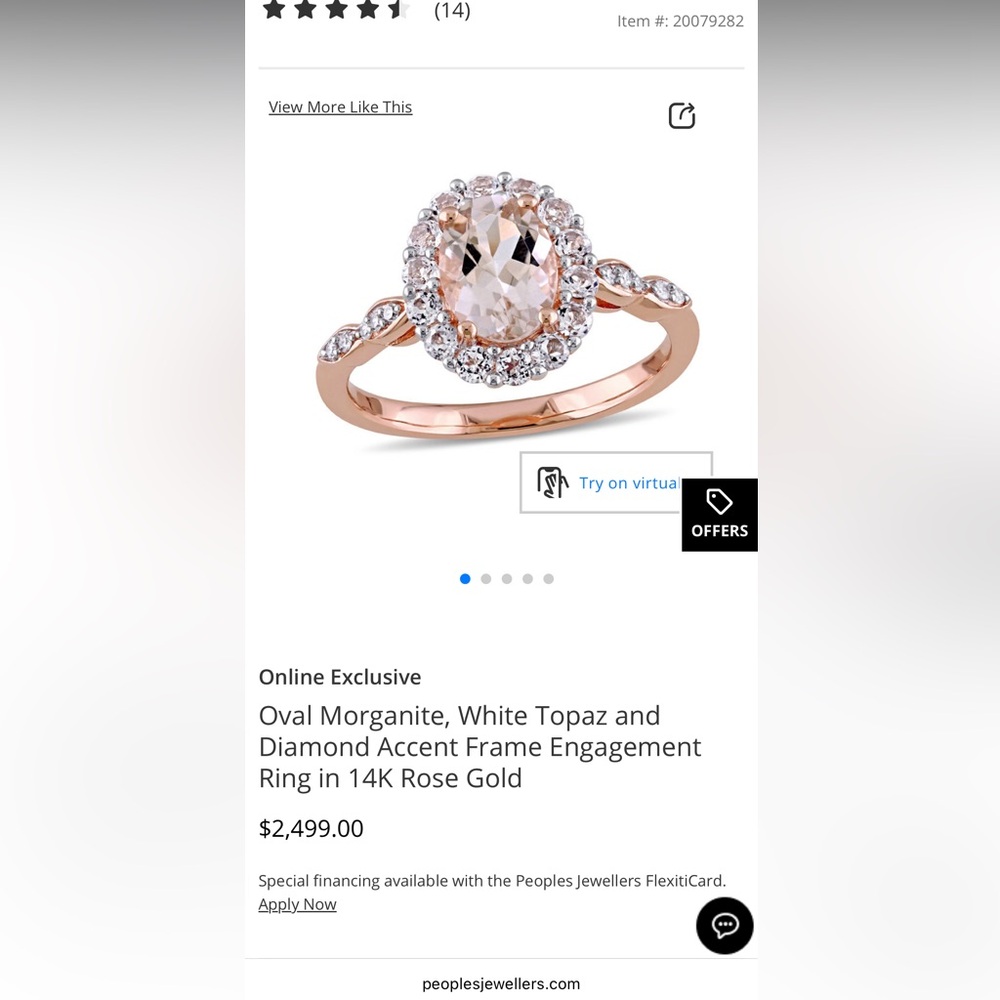 Rose Gold Morganite and White Topaz Ring - peoples jewellers